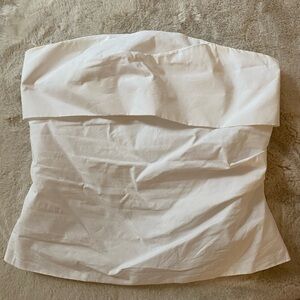 Strapless poplin fold over top